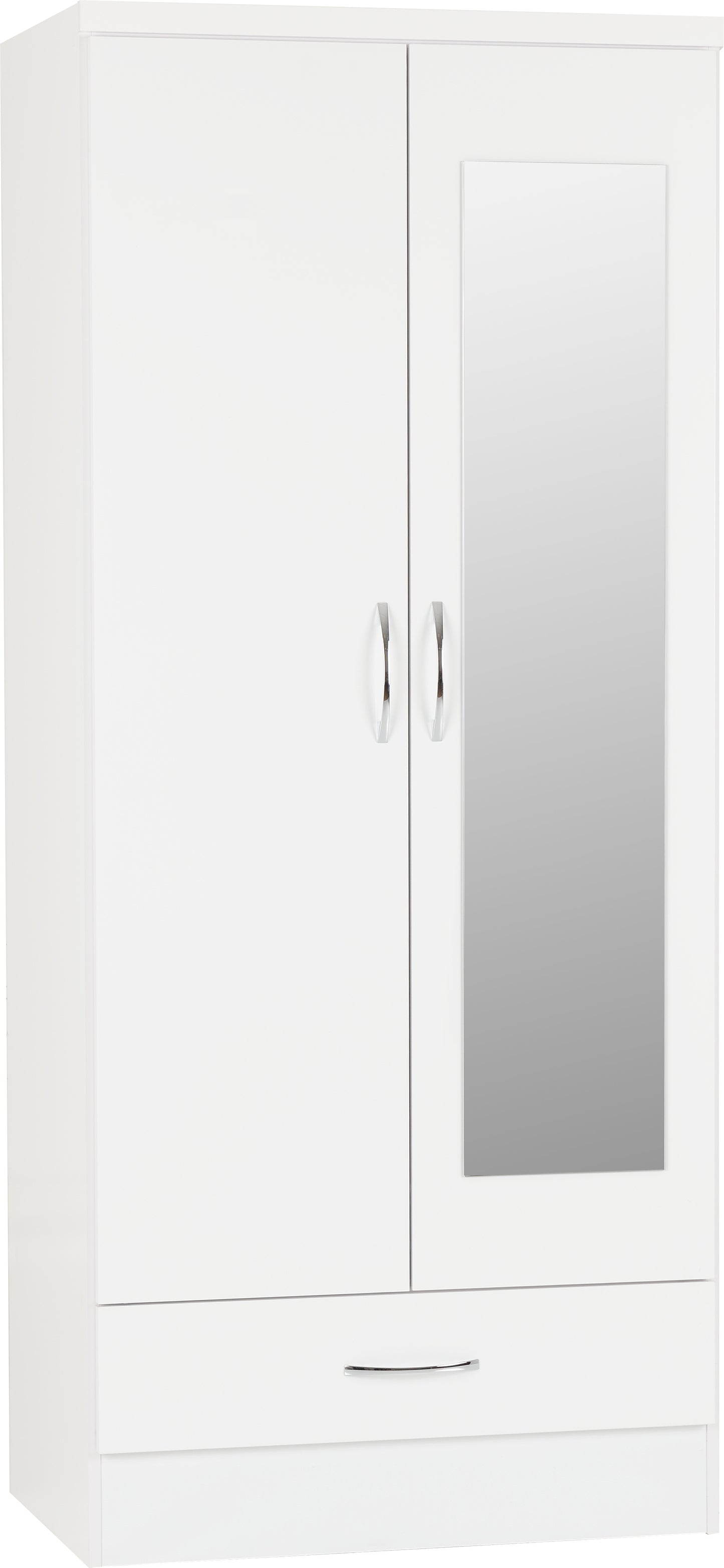 NVD Mirrored 2 Door 1 Drawer Wardrobe