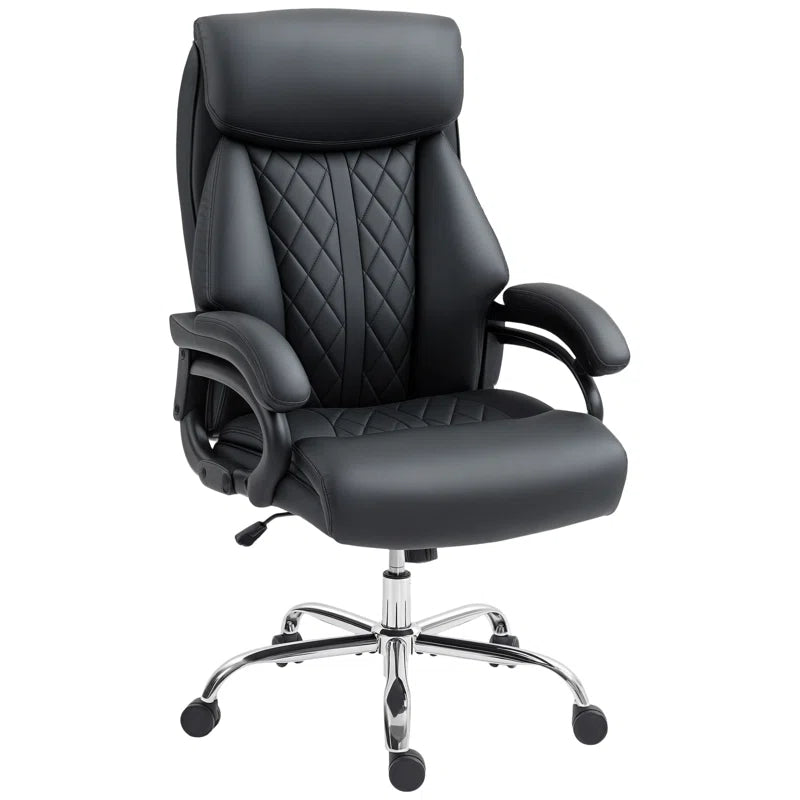 Black Faux Leather Height Adjustable Executive Office Chair