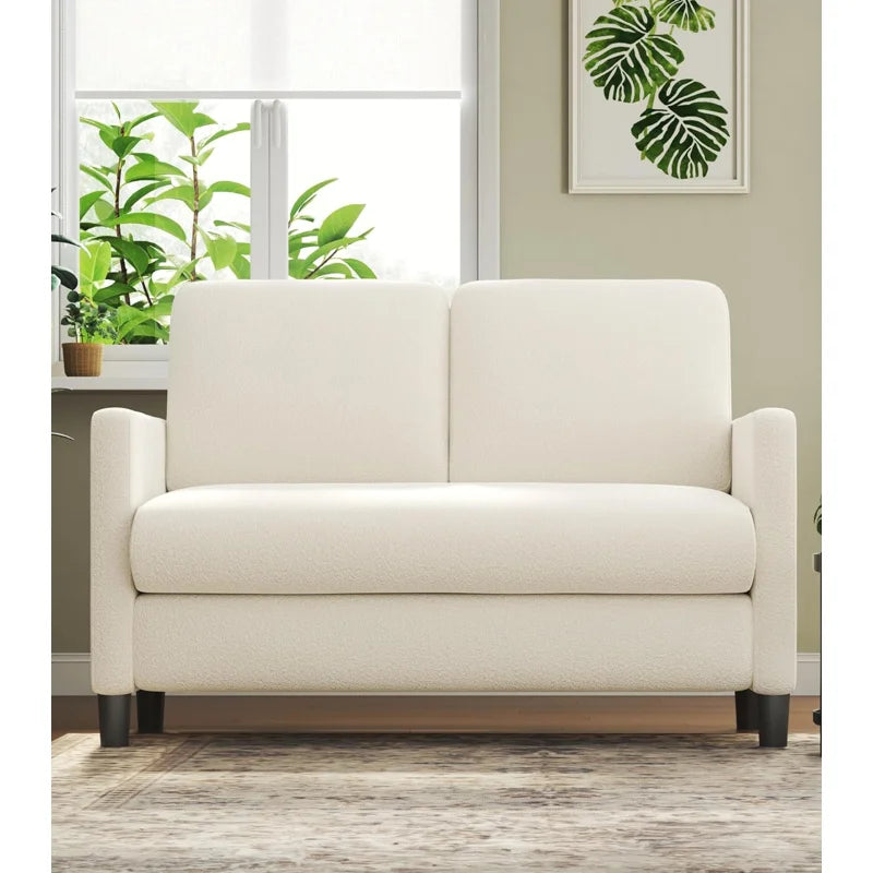 Olaf 2 Seat Cream Teddy Fleece Sofa