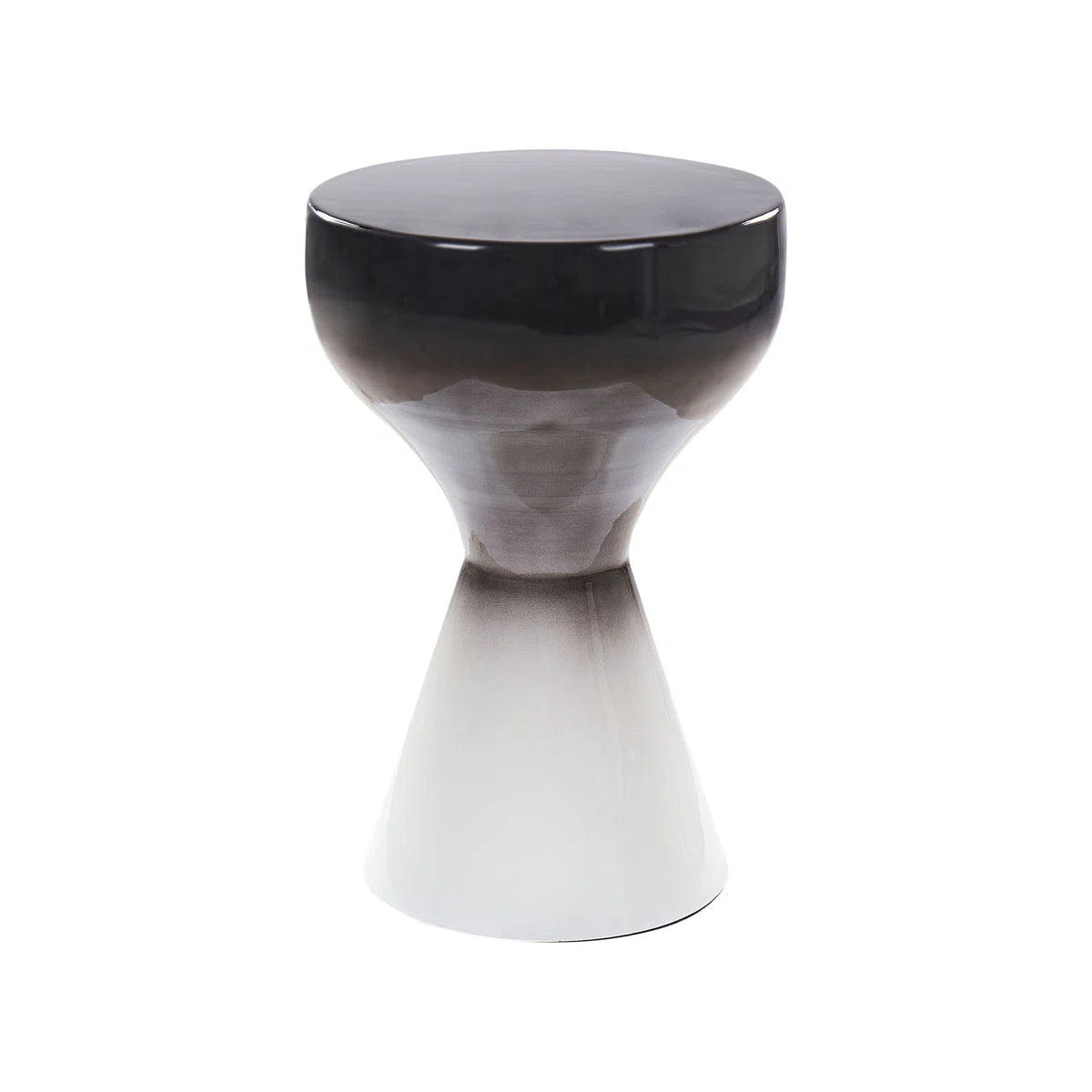 Gordon Black & White Pedestal End Table