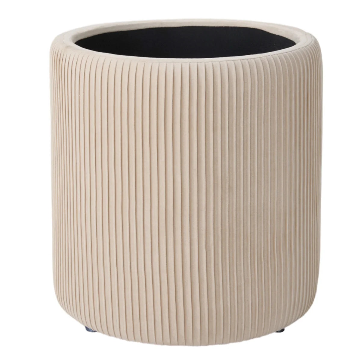 Ellen Cream Velvet Ottoman Storage Stool