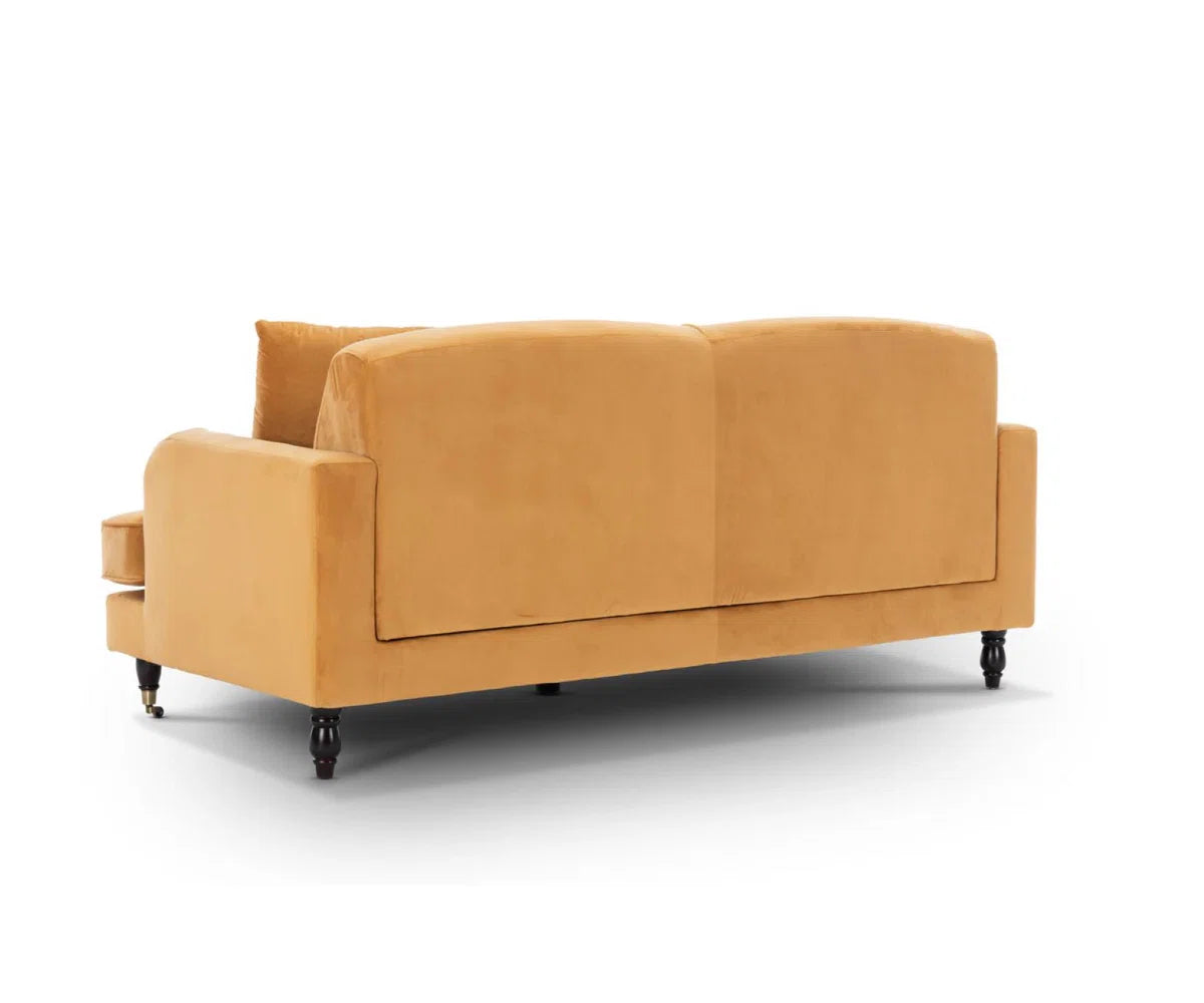 Penman Gold Velvet 3 Seater Sofa