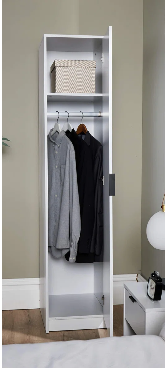 Dove Single Door White Wardrobe