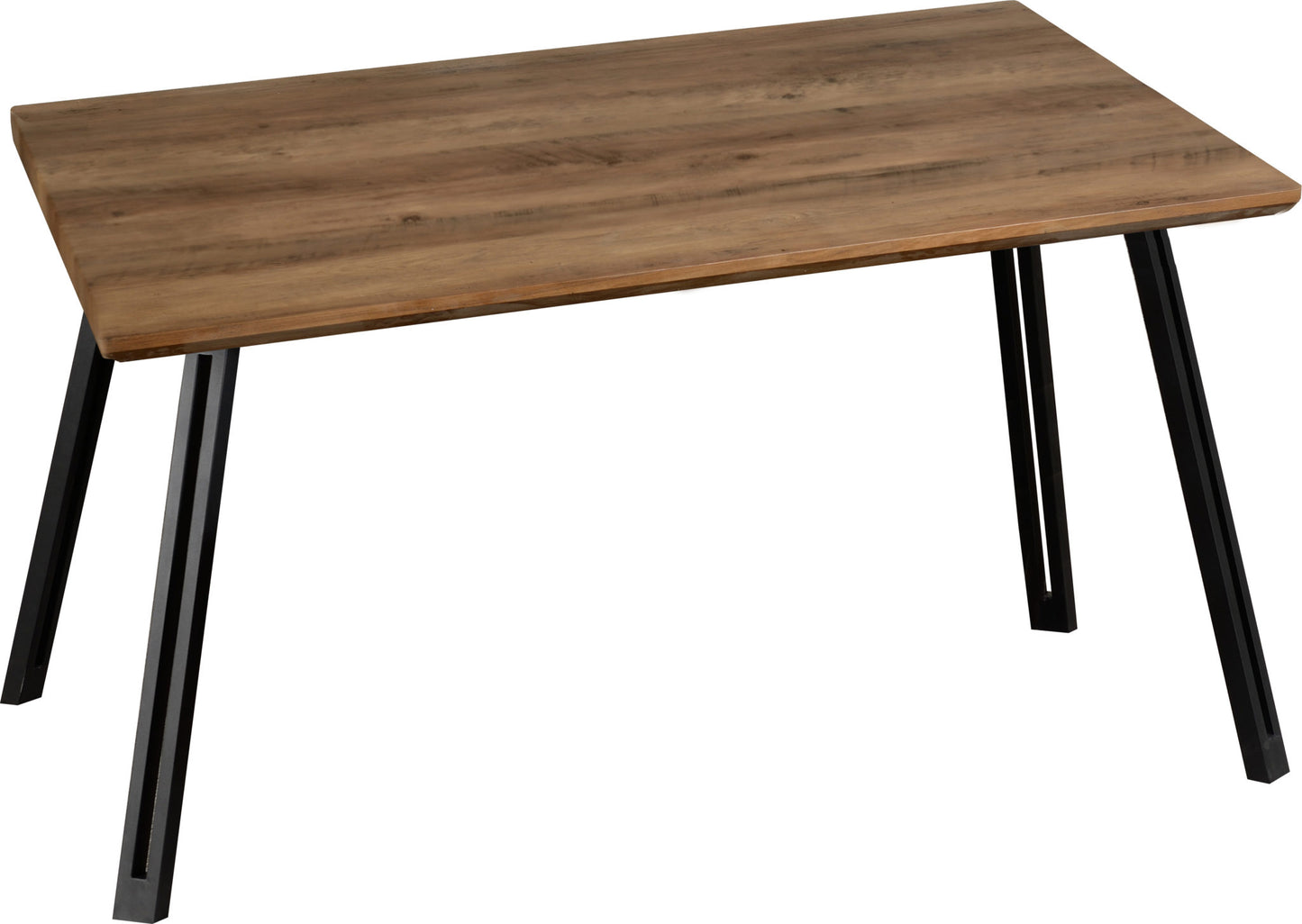 QUE Straight Edge Dining Table - Oak Effect/Black