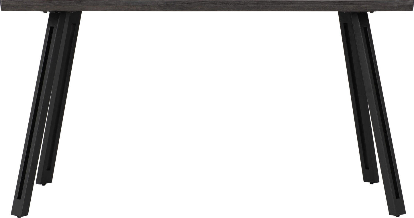 QUE Wave Edge Dining Table - Black Wood Grain