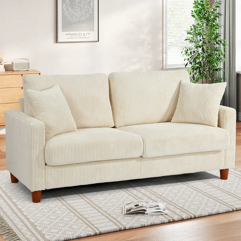 Quinn 2 Seat Cream Cord Sofa