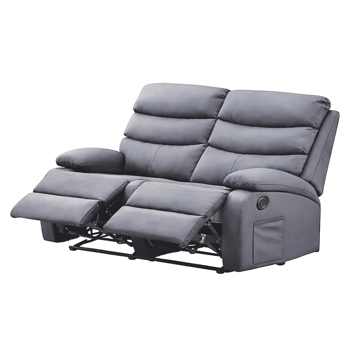 Wendy 2 Seat Grey Upholstered Manual Reclining Sofa