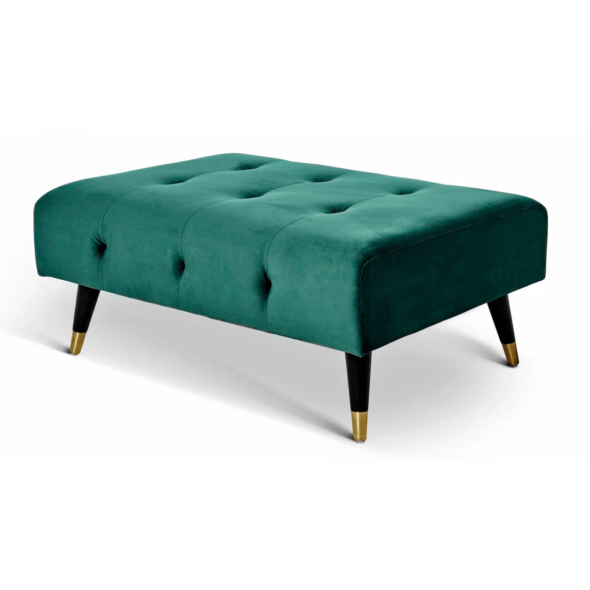 Shuffle Green Velvet Footstool
