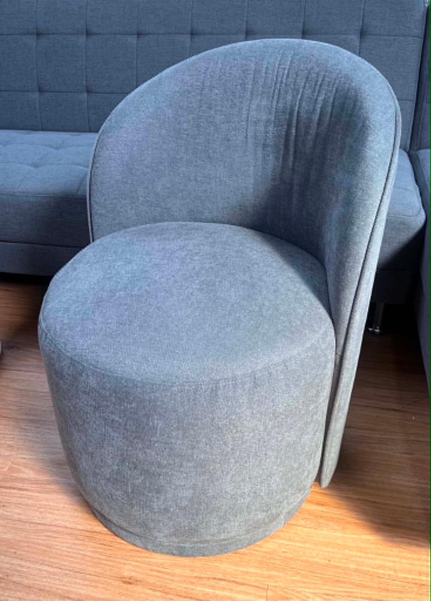 Richie Grey Upholstered Swivel Chair