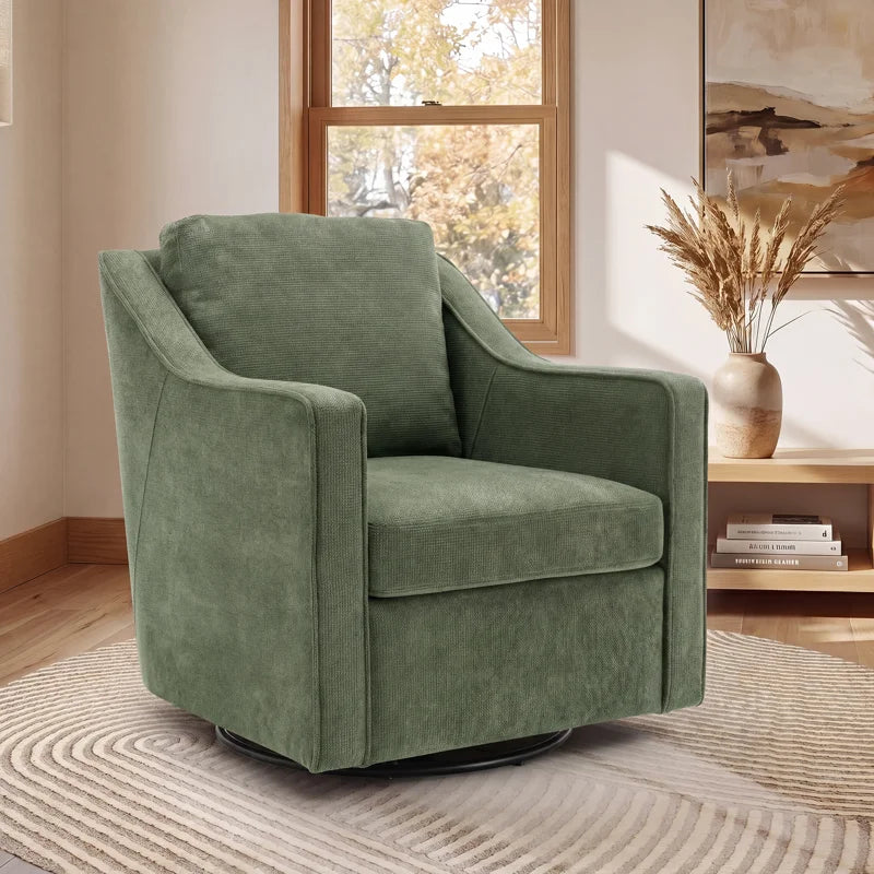 Warren Green Cord Swivel Armchair