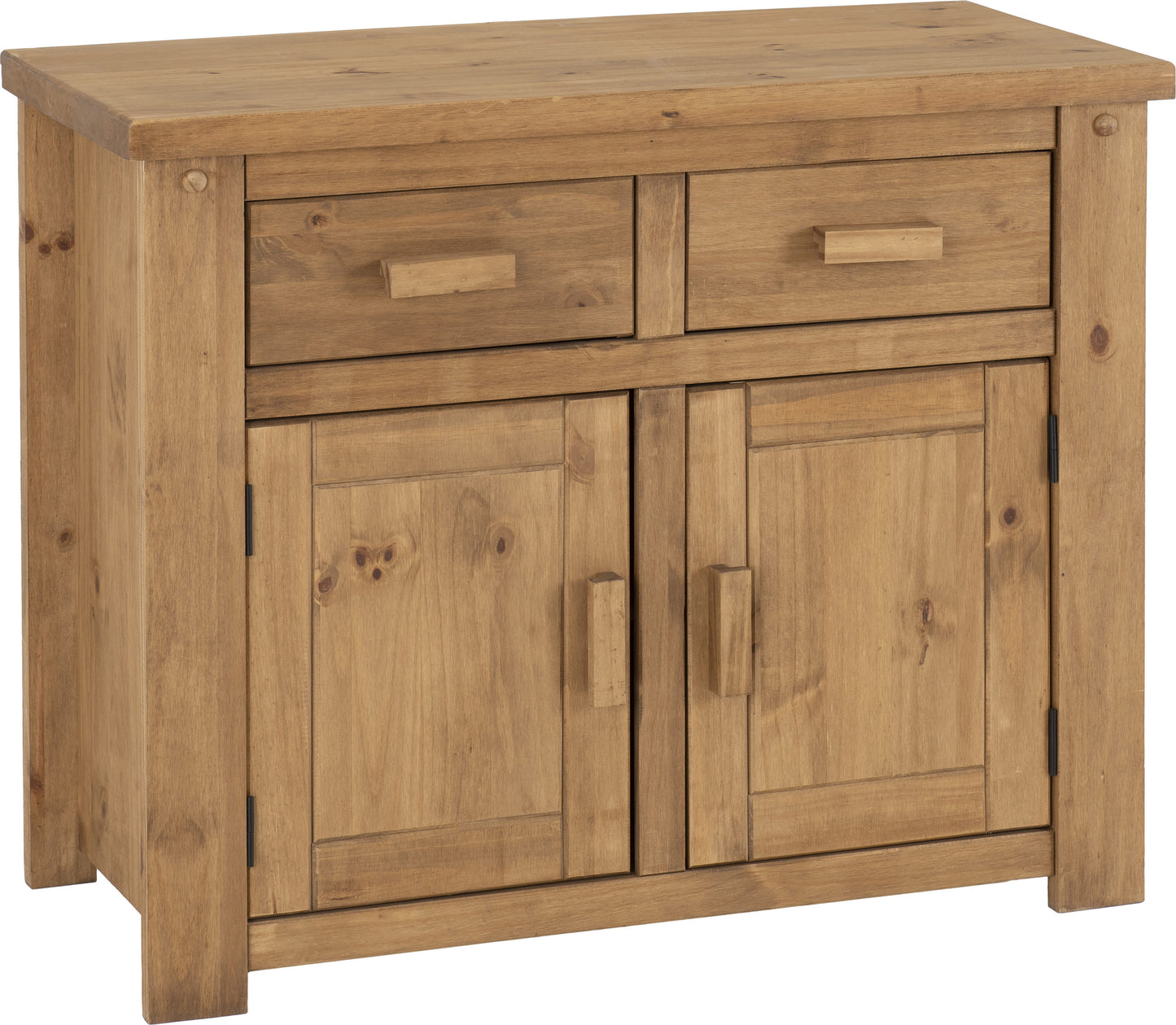 TOR Distressed Waxed Pine 2 Door 2 Drawer Sideboard
