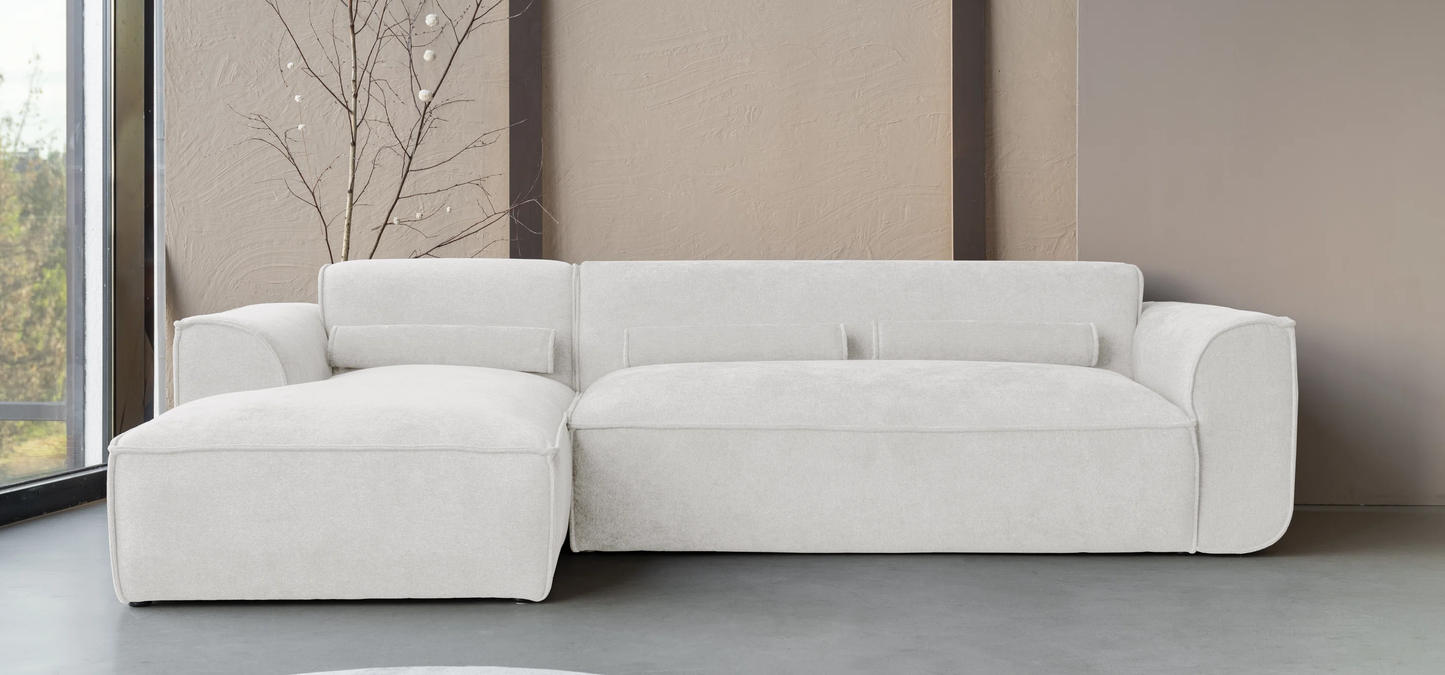 Felicity Light Beige Left Chaise Chenille Corner Sofa
