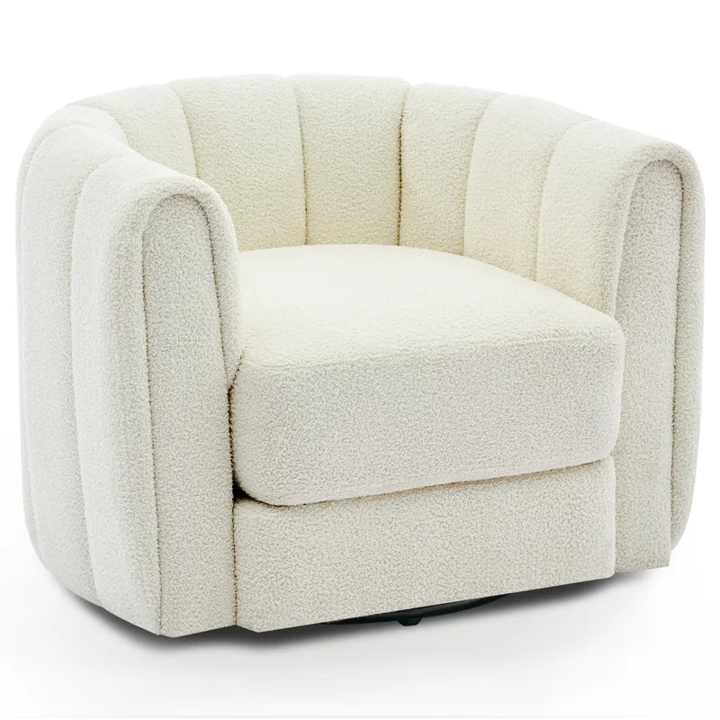 Geraldine Cream Boucle Swivel Armchair
