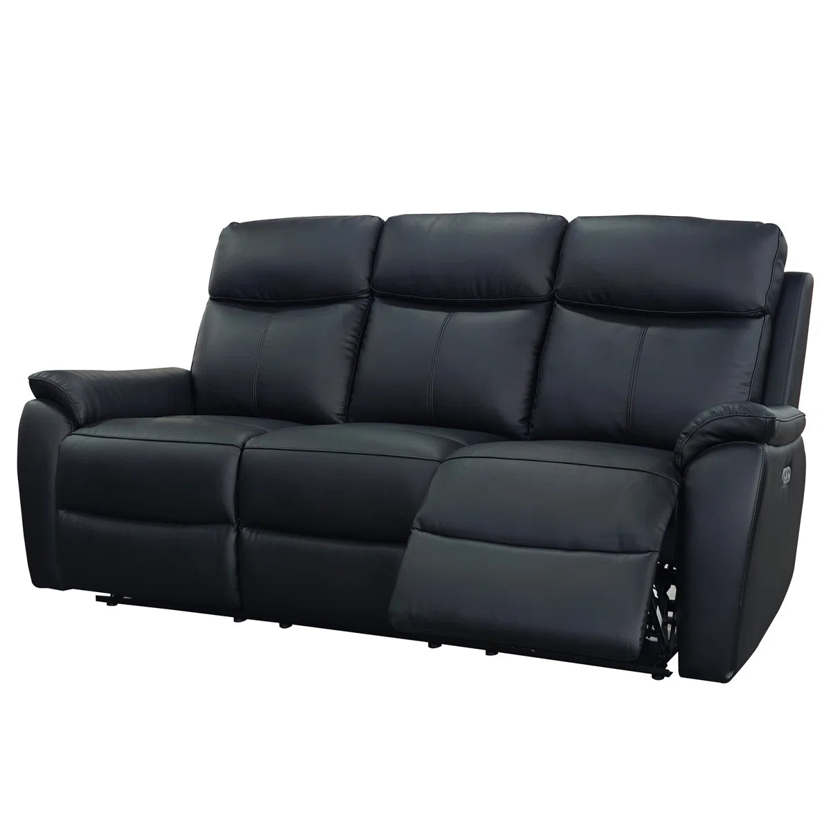 Royal 2 Seat Black Real Leather Electric Recliner