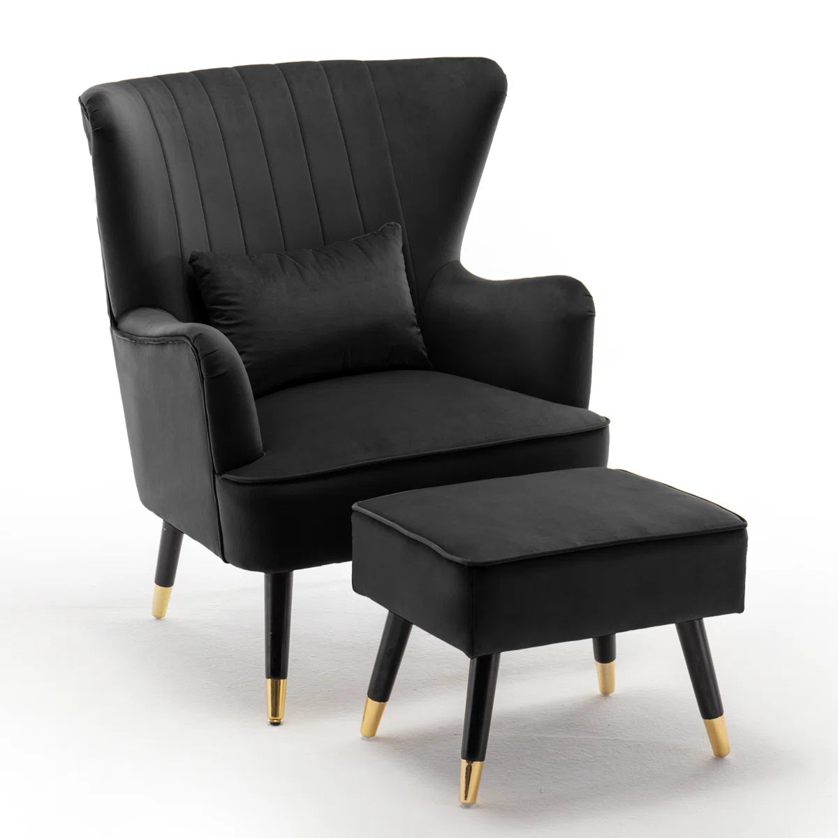 Colonial Wingback Armchair & Footstool