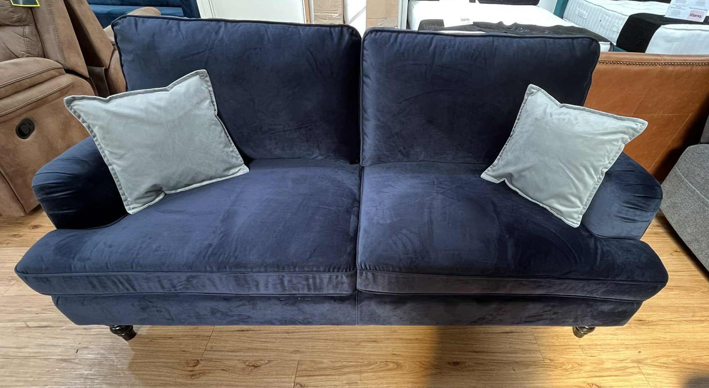 Cleopatra 3 Seater Navy Velvet Sofa