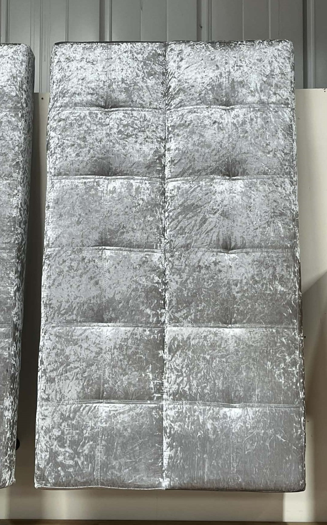 Dante 3 Seater Sliver Crushed Velvet Childrens Clic Clac Sofa Bed