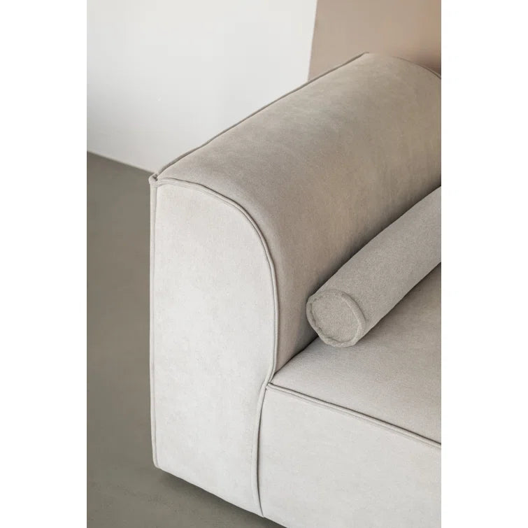 Felicity Light Beige 4 Seat Right Chaise Chenille Corner Sofa