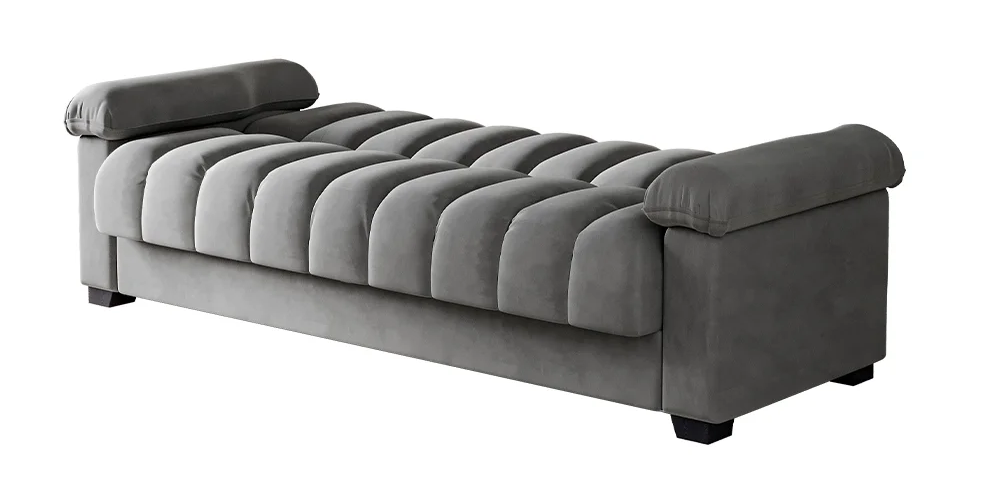 Mitzel 3 Seat Grey Velvet Clic Clac Storage Sofa Bed