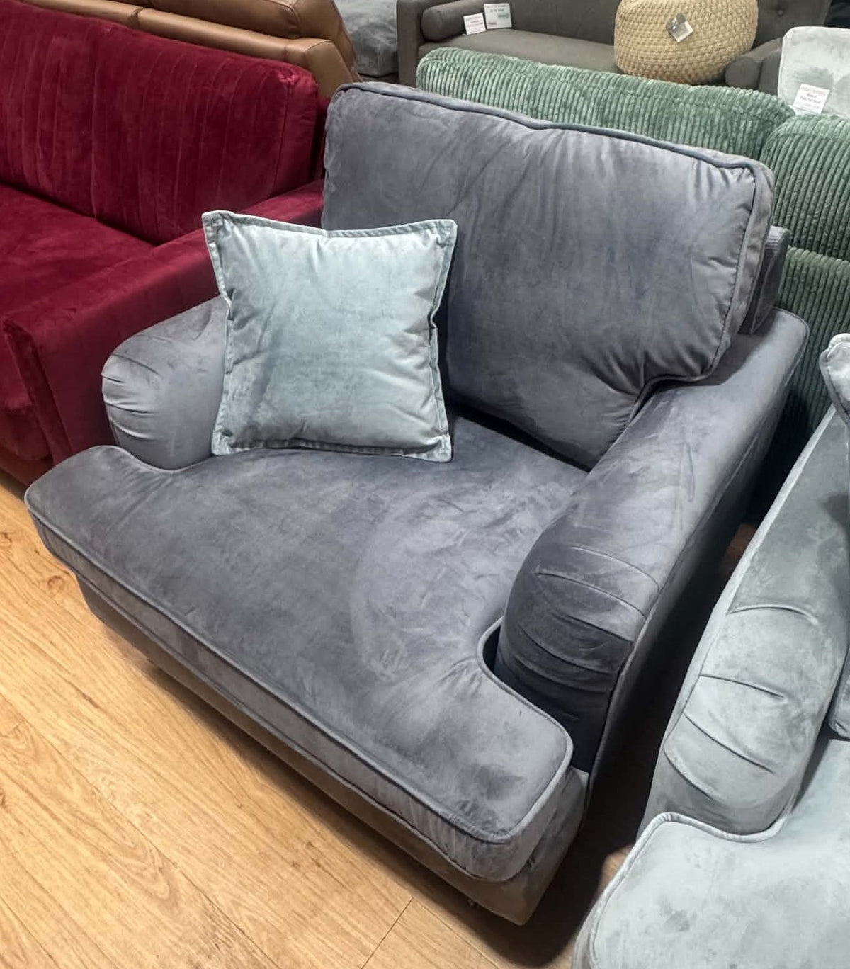 Marco Grey Velvet Armchair