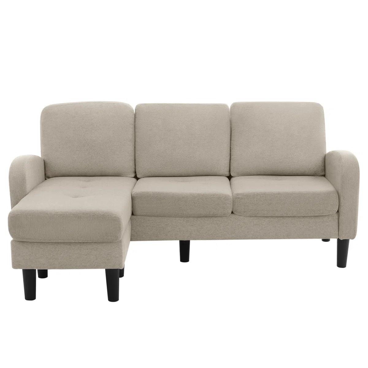 Rose 3 Seat Beige Upholstered Sofa with Reversible Chaise
