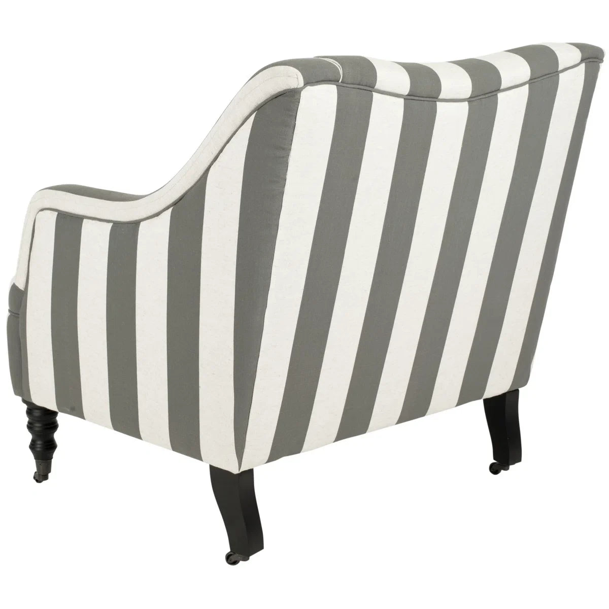 Sophie Grey & White Stripe Linen Armchair