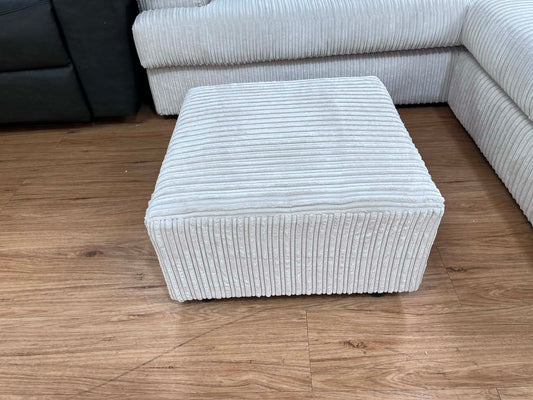 Adrian White Jumbo Cord Footstool