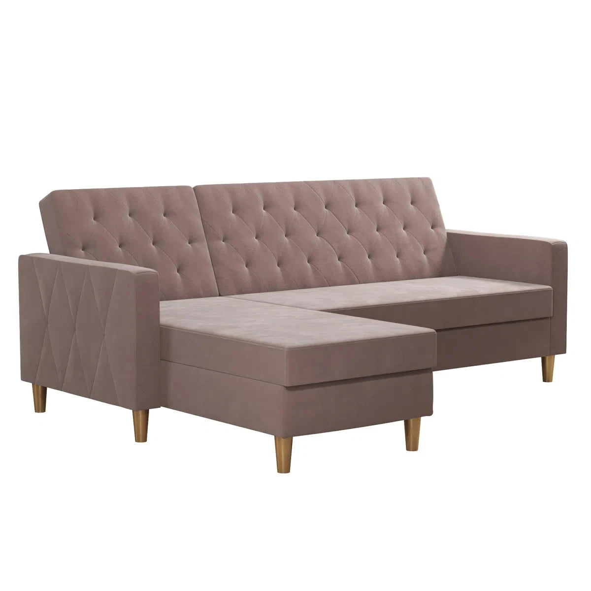 Geraldine Pink Velvet 3 Seat Reversible Clic Clac Storage Sofa Bed