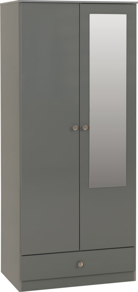 DEN 2 Door 1 Drawer Mirrored Wardrobe