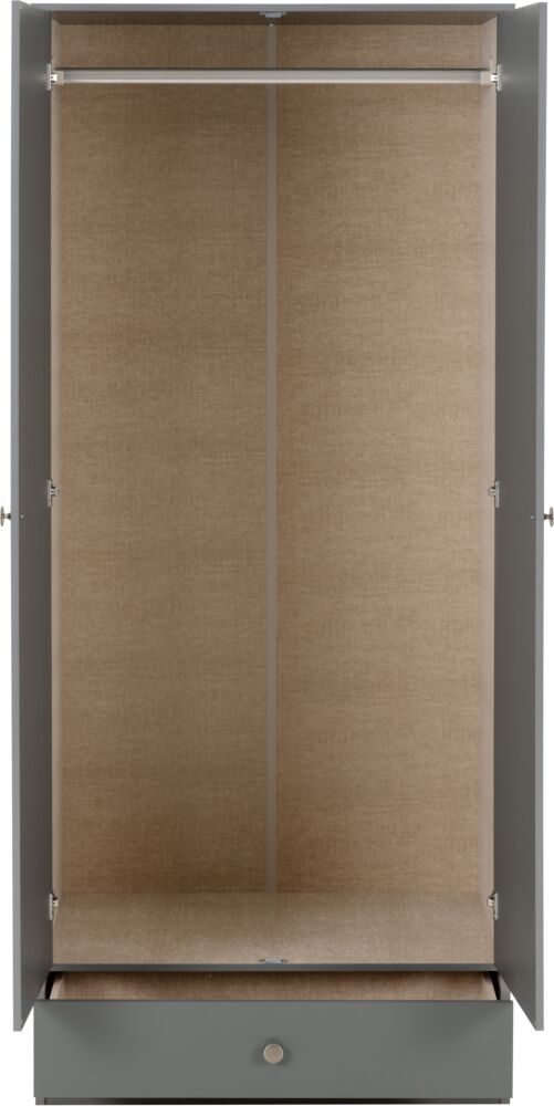 DEN 2 Door 1 Drawer Mirrored Wardrobe