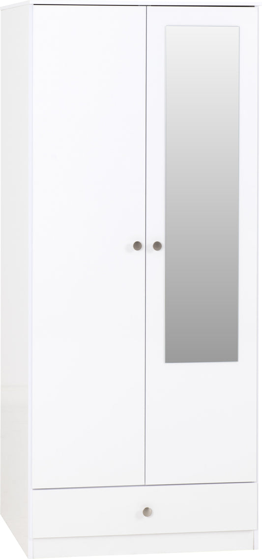DEN 2 Door 1 Drawer Mirrored Wardrobe