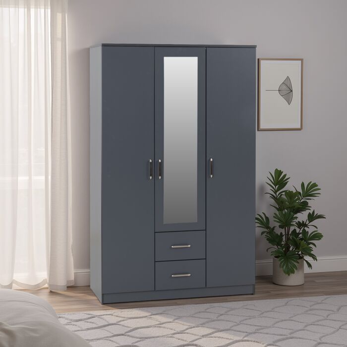 DAK 3 Door Mirrored Wardrobe