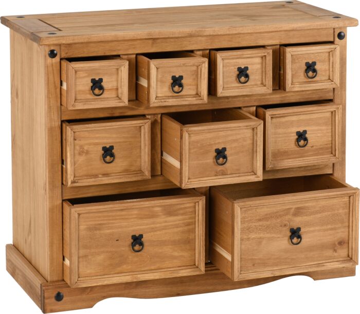 Corona Pine 9 Drawer Merchant Chest