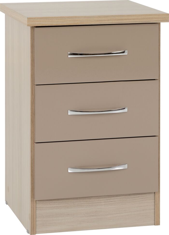 NVD 3 Drawer Bedside