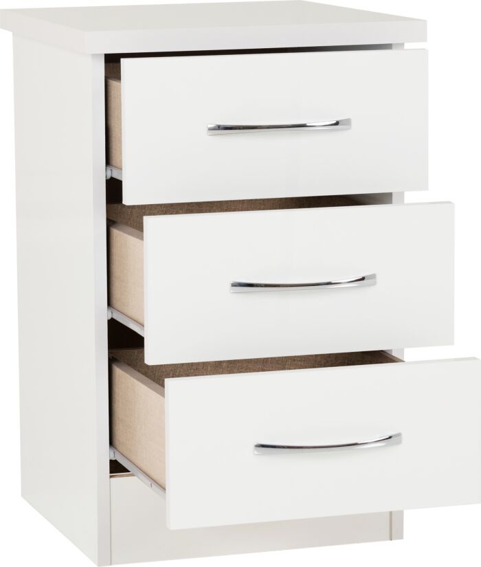 NVD 3 Drawer Bedside