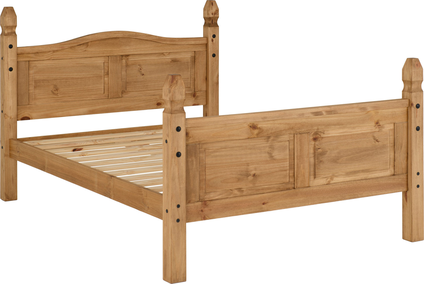 Corona Pine 5ft Kingsize Bed - High Foot End
