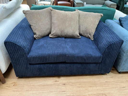 Luxon Navy & Latte Jumbo Cord 2 Seater Sofa