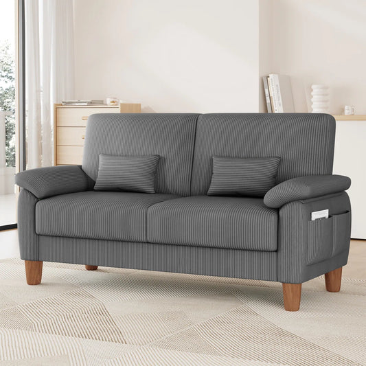 Esme 2 Seat Grey Cord Sofa