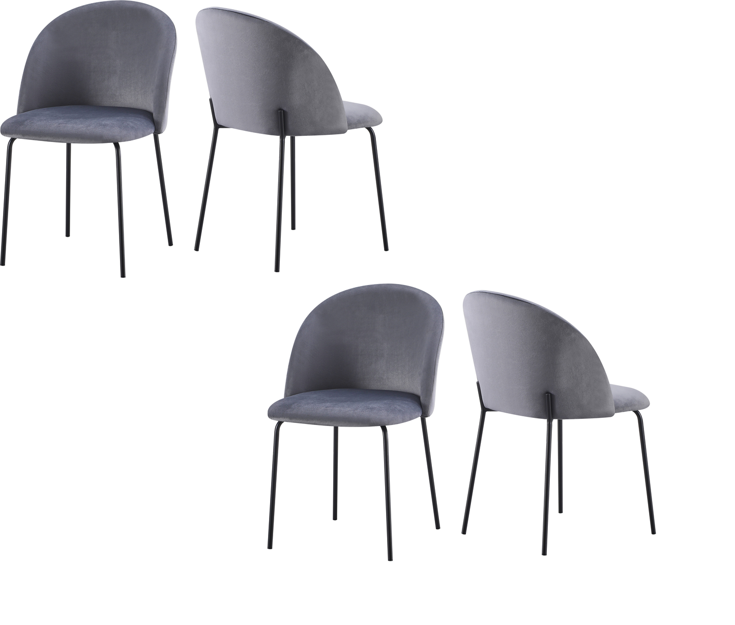 BOS Set of Four Velvet Dining Chairs