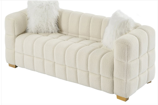 Hilary White Teddy Fleece Sofa