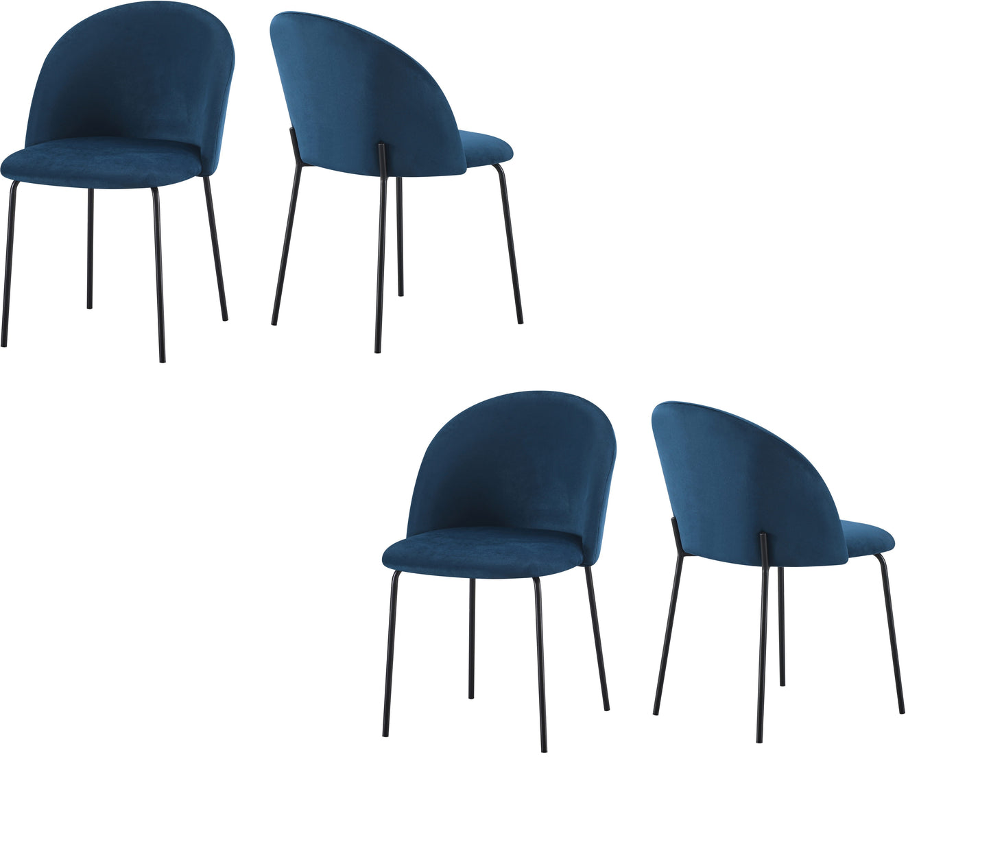 BOS Set of Four Velvet Dining Chairs