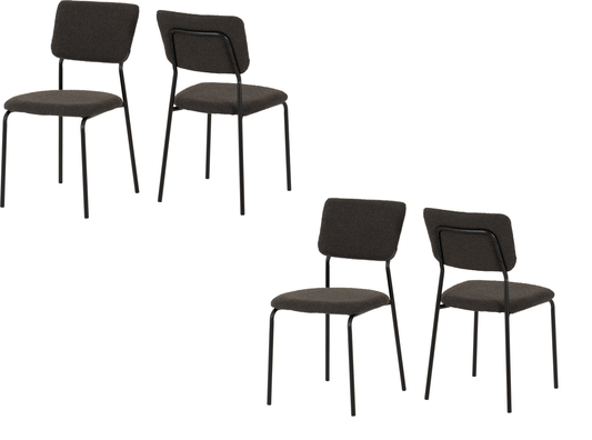 SHE Set of 4 Upholstered Dining Chairs