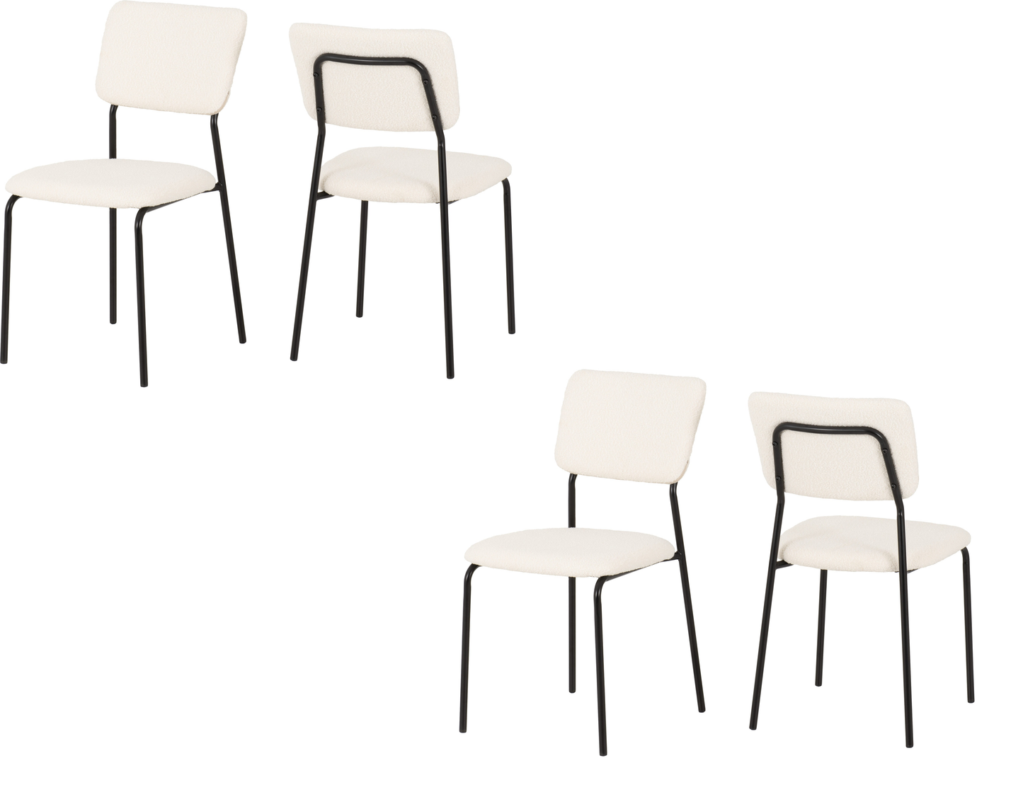 SHE Set of 4 Upholstered Dining Chairs
