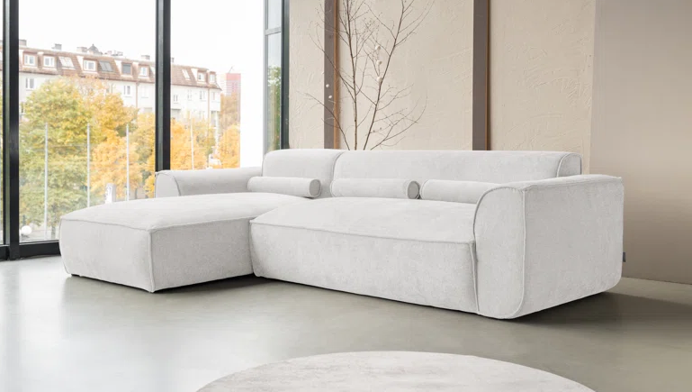 Felicity Light Beige Left Chaise Chenille Corner Sofa