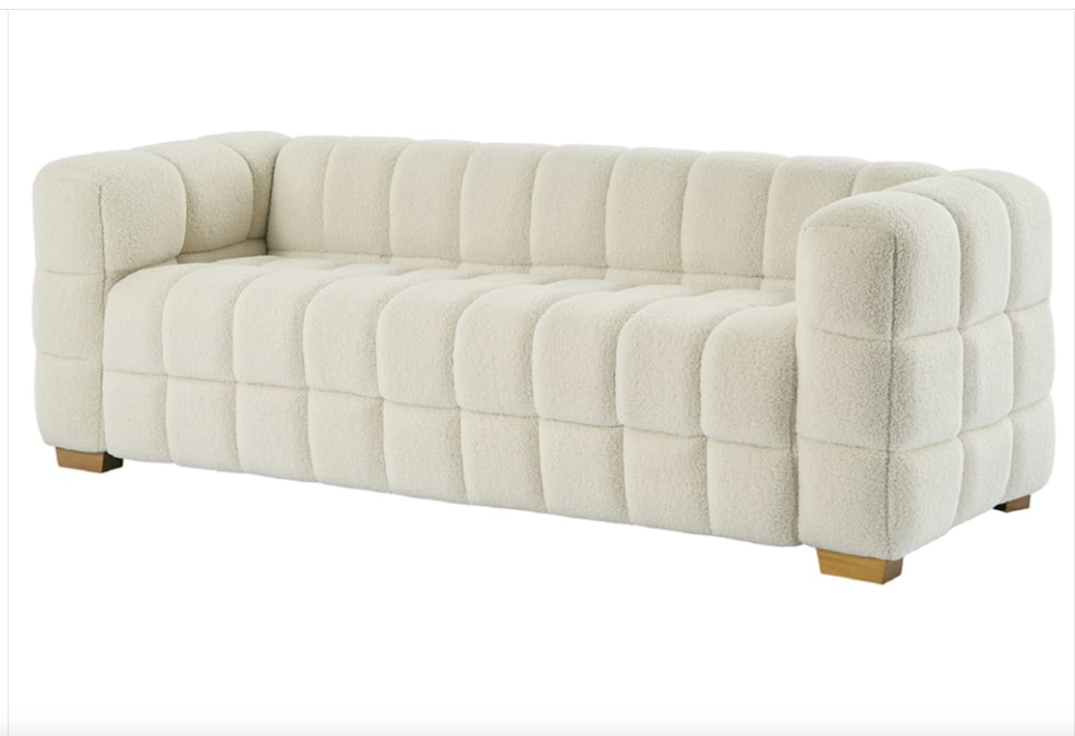 Hilary White Teddy Fleece Sofa