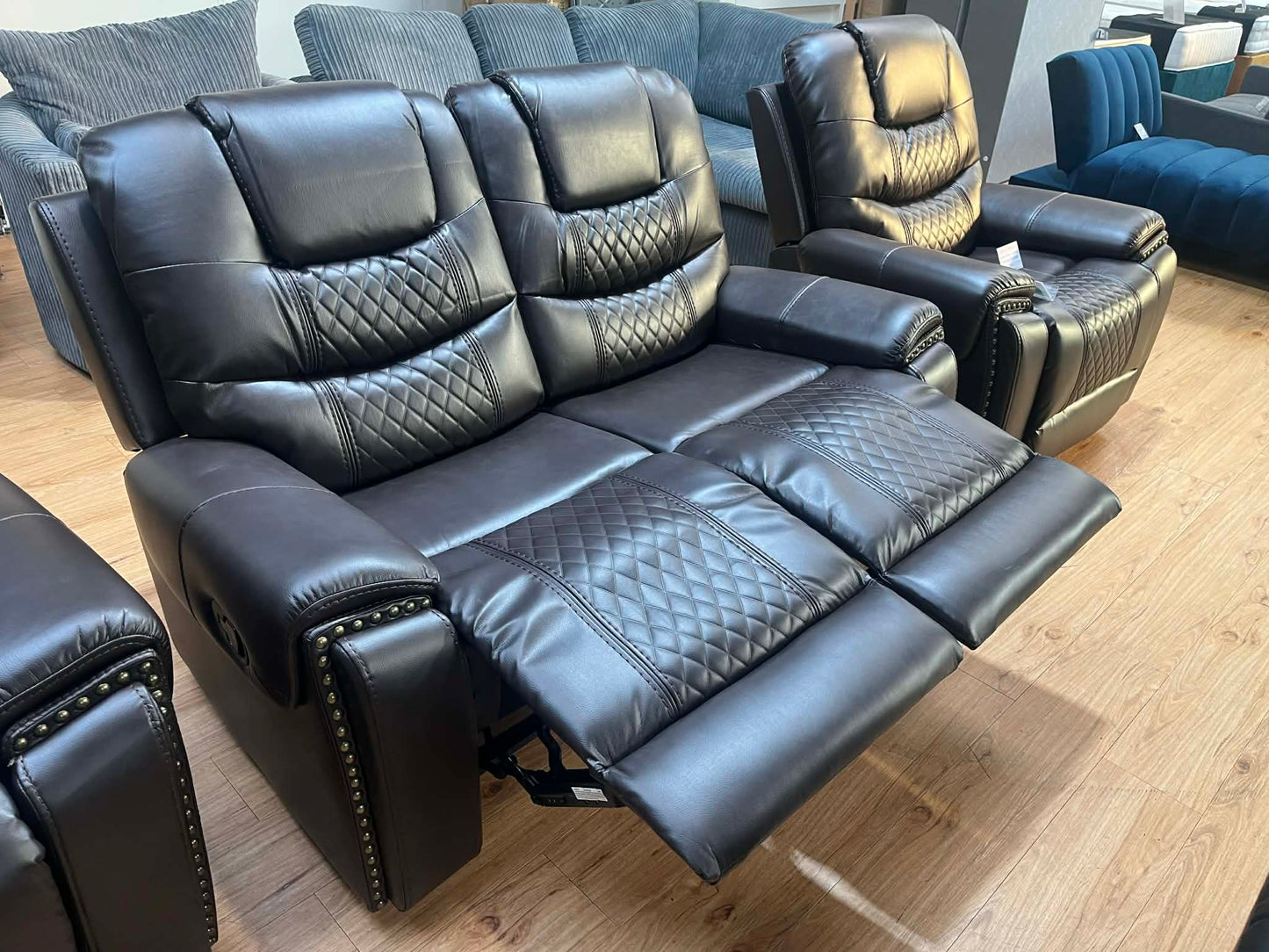 Jackie 2 Seat Brown Faux Leather Manual Recliner Sofa