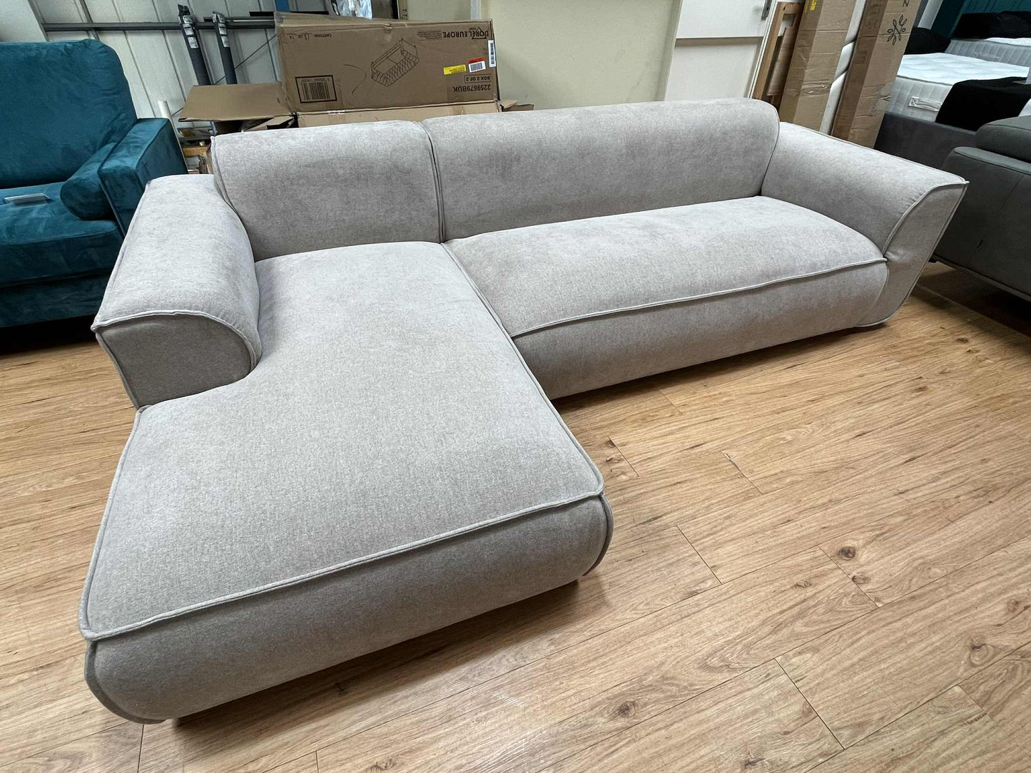 Felicity Dark Beige Left Chaise Chenille Corner Sofa