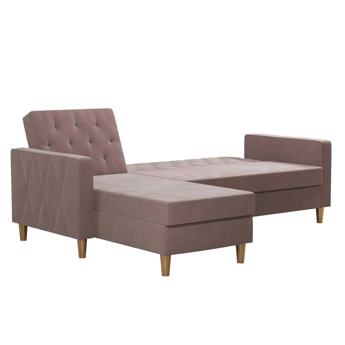 Geraldine Pink Velvet 3 Seat Reversible Clic Clac Storage Sofa Bed