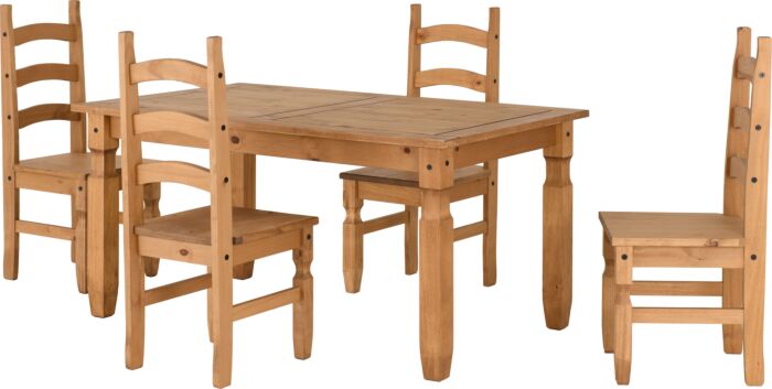 Corona 5ft Dining Table & 4 Chairs