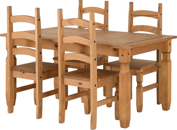Corona 5ft Dining Table & 4 Chairs